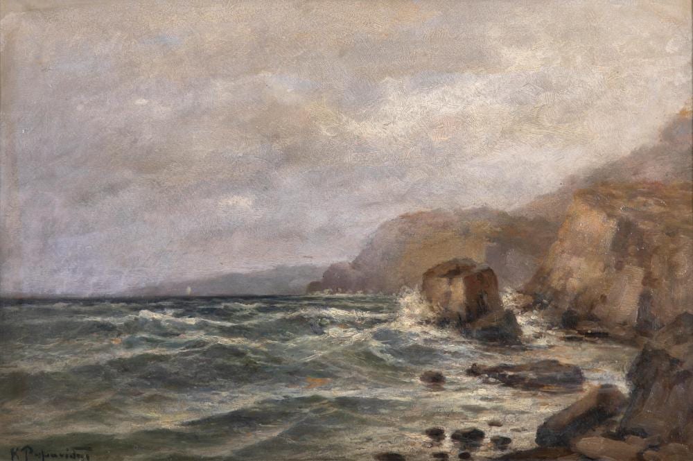 Konstantinos Romanidis comparable auction result: constantinos romanidis 1884 1972 paysage marin au coucher du soleil