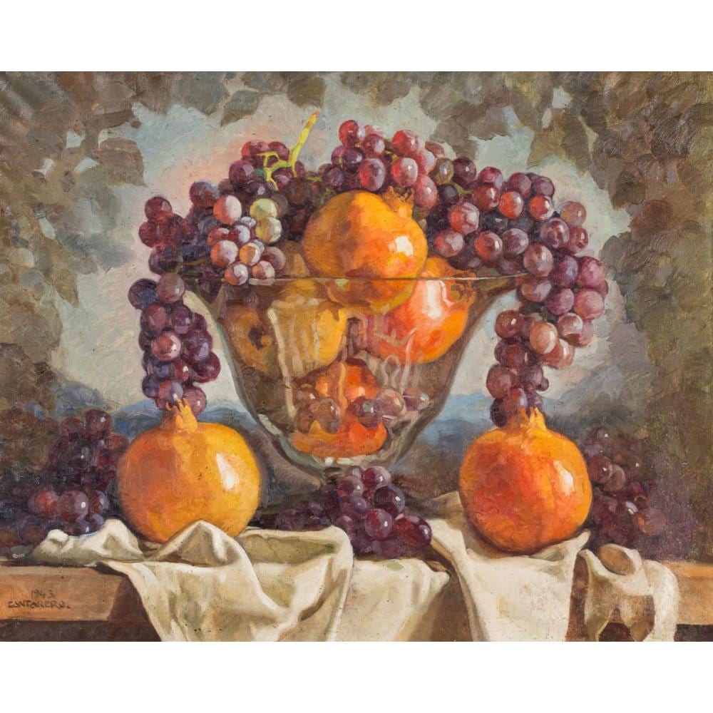 Rafael Cantarero comparable auction result: bodeg n con uvas y granadas
