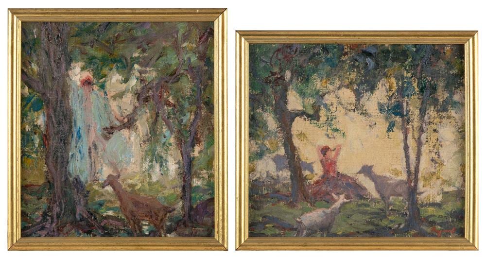 Grant Tyson Reynard comparable auction result: grant tyson reynard new jersey new york 1887 1968 two works oils on board 9 x 10 framed 10 x 11