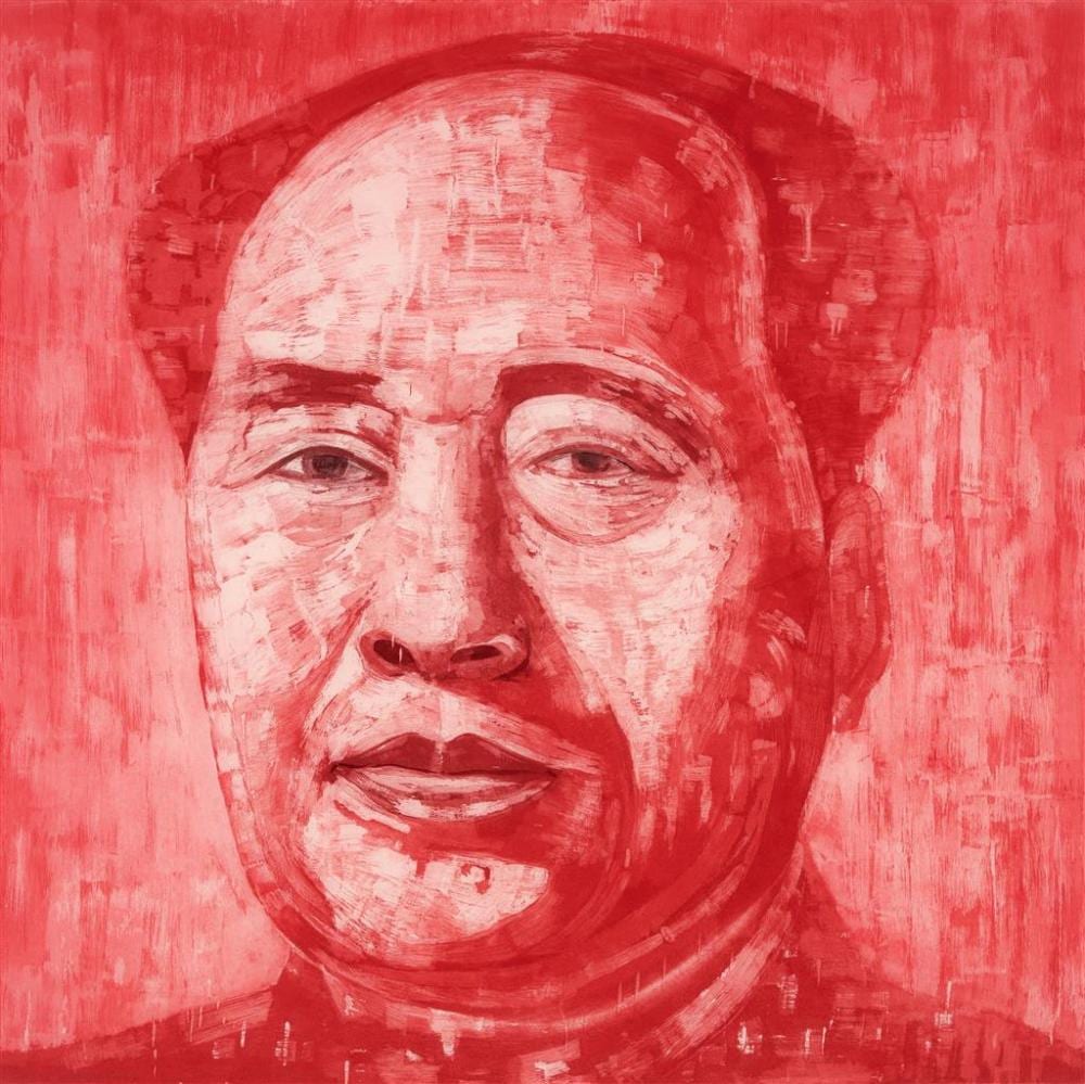 Adam Chang comparable auction result: adam chang 1960 mao 2011 etching and aquatint ed a p 73 x 73 cm frame size 107 x 86 cm signed lower right