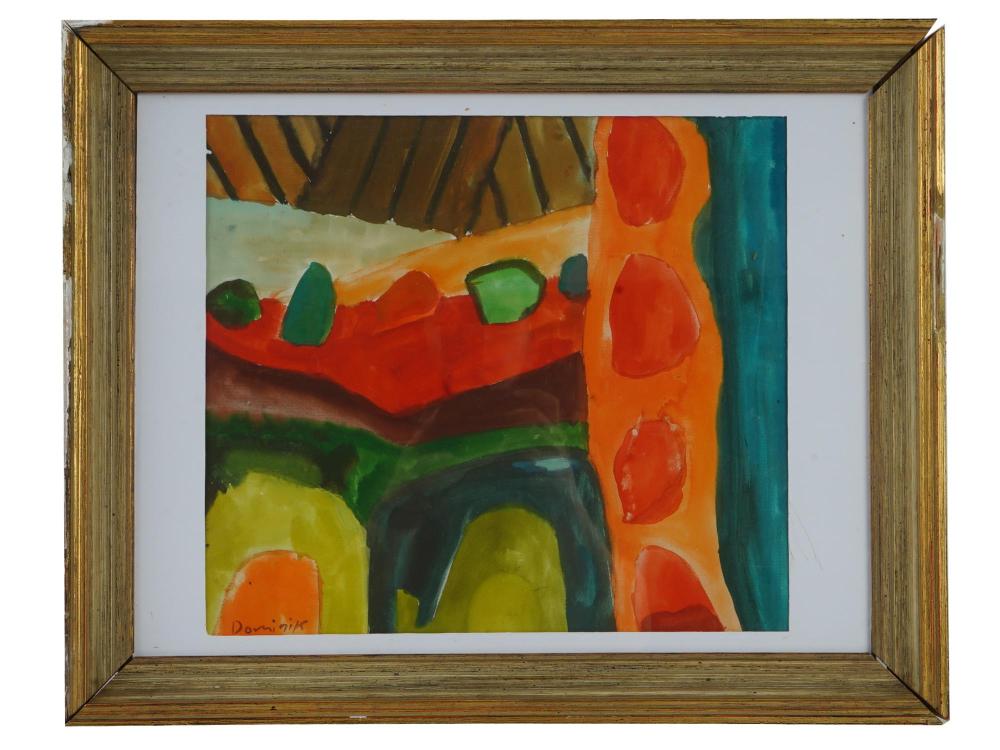 Tadeusz Dominik comparable auction result: abstract polish acrylic painting by tadeusz dominik