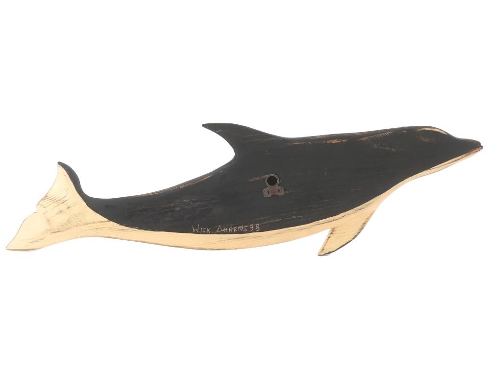 Wick Ahrens comparable auction result: wick ahrens carved wood american dolphin figure 1998