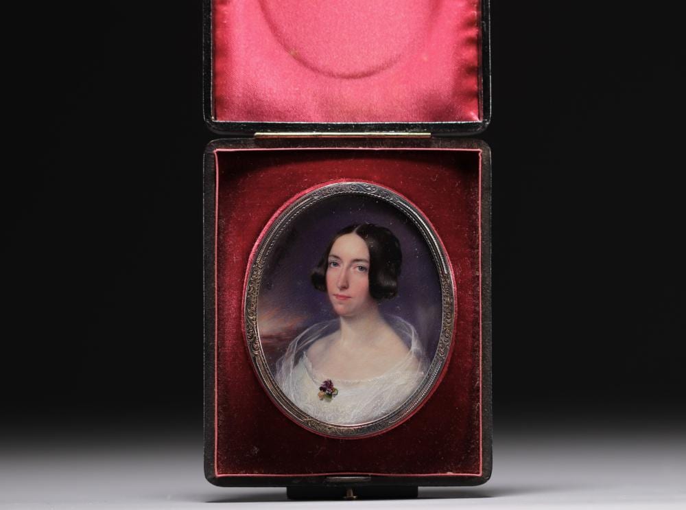 Alessandro Cittadini comparable auction result: alessandro cittadini 1820 1877 miniature portrait of a young lady in its box signed and dated 1847