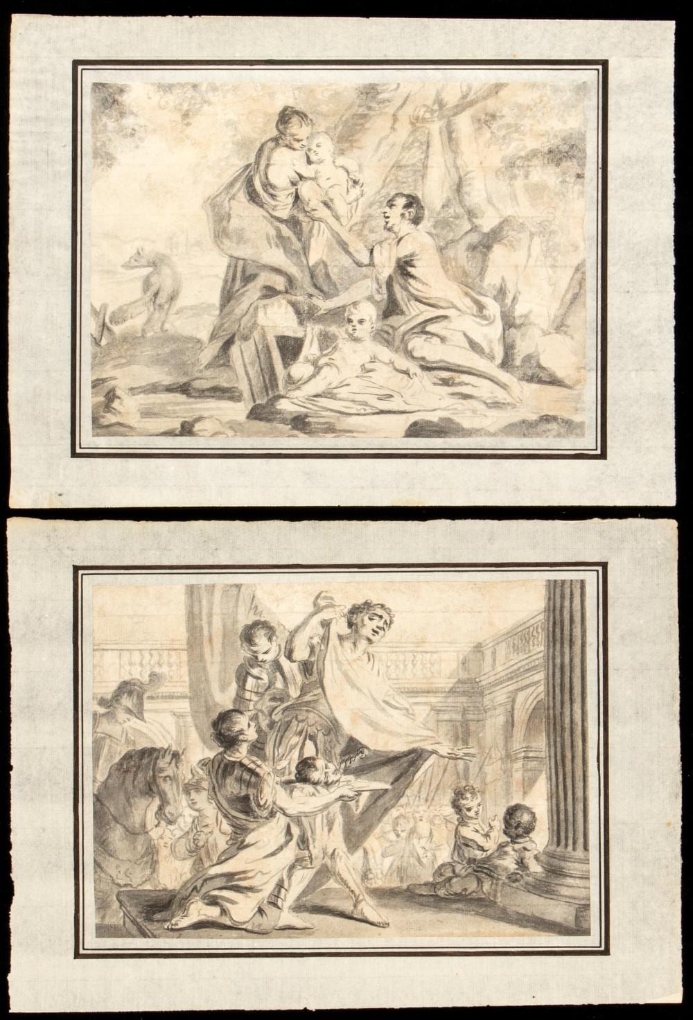 Giambettino Cignaroli comparable auction result: giambettino cignaroli verona 1706 verona 1770 the finding of romulus and remus the head of pompey presented to julius cesar