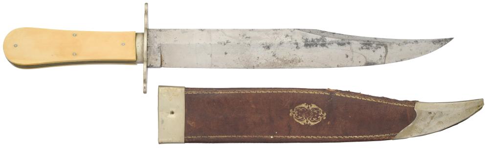 Auction comp thumbnail for Joseph Rodgers & Sons Sheffield Bowie Knife with Sheath (Rock Island Auction Company, Lot 1176)