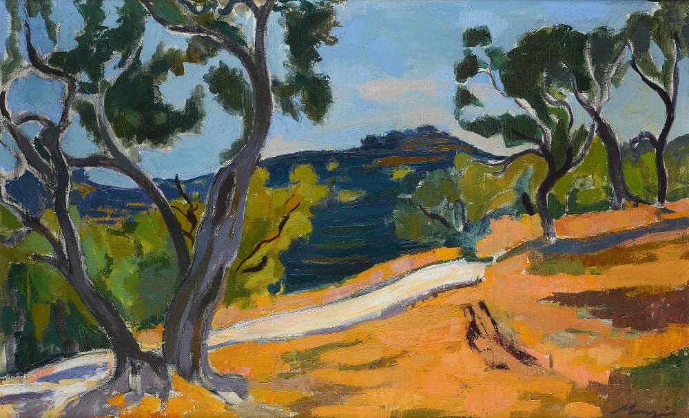 Francesco Menzio comparable auction result: francesco menzio tempio pausania 1899 torino 1979 paesaggio 1955