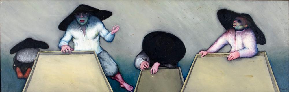 Mario Russo comparable auction result: mario russo italy 1925 2000 oil painting