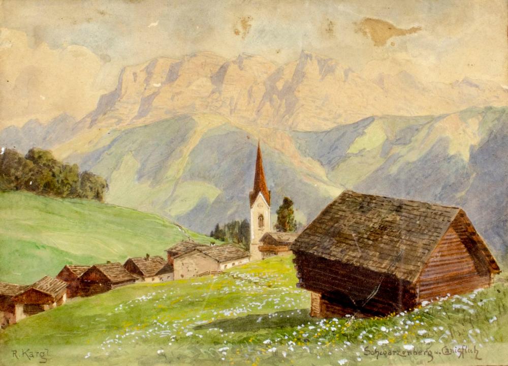 Rudolf Kargl comparable auction result: rudolf kargl austria 1878 1942 watercolor painting antique