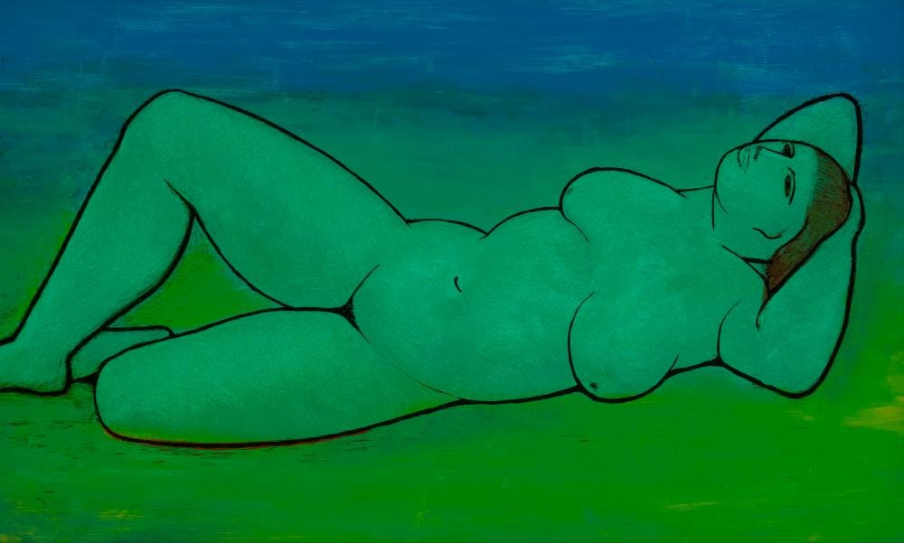 Geoffrey Jones comparable auction result: geoffrey jones 1909 1993 green nude 1979
