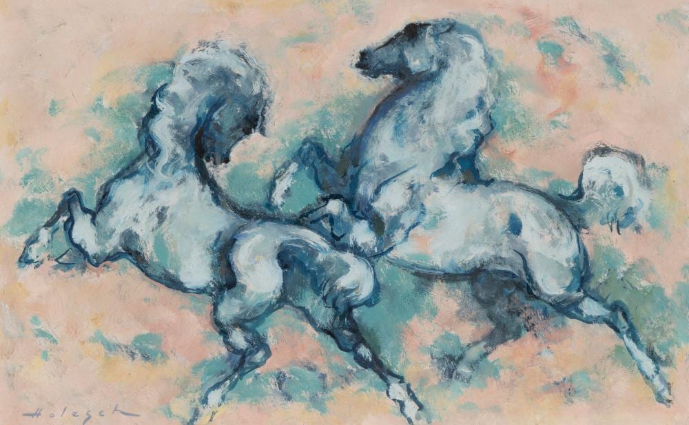 Denes De Holesch comparable auction result: denes de holesch 1910 1983 two horses