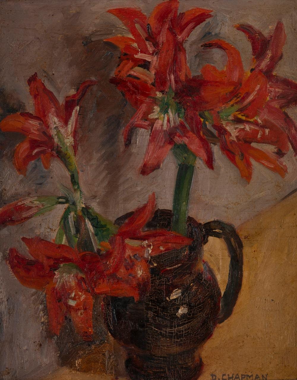 Dora Chapman comparable auction result: dora chapman 1911 1995 still life hippeastrum portrait of a gentleman verso