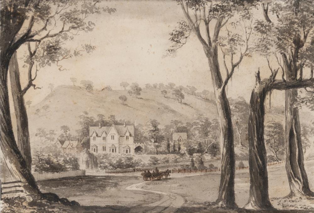 henry gritten circa 1818 1873 country homestead 1856 · Gibson's · 2024-04-21 Henry Gritten comparable auction result: henry gritten circa 1818 1873 country homestead 1856
