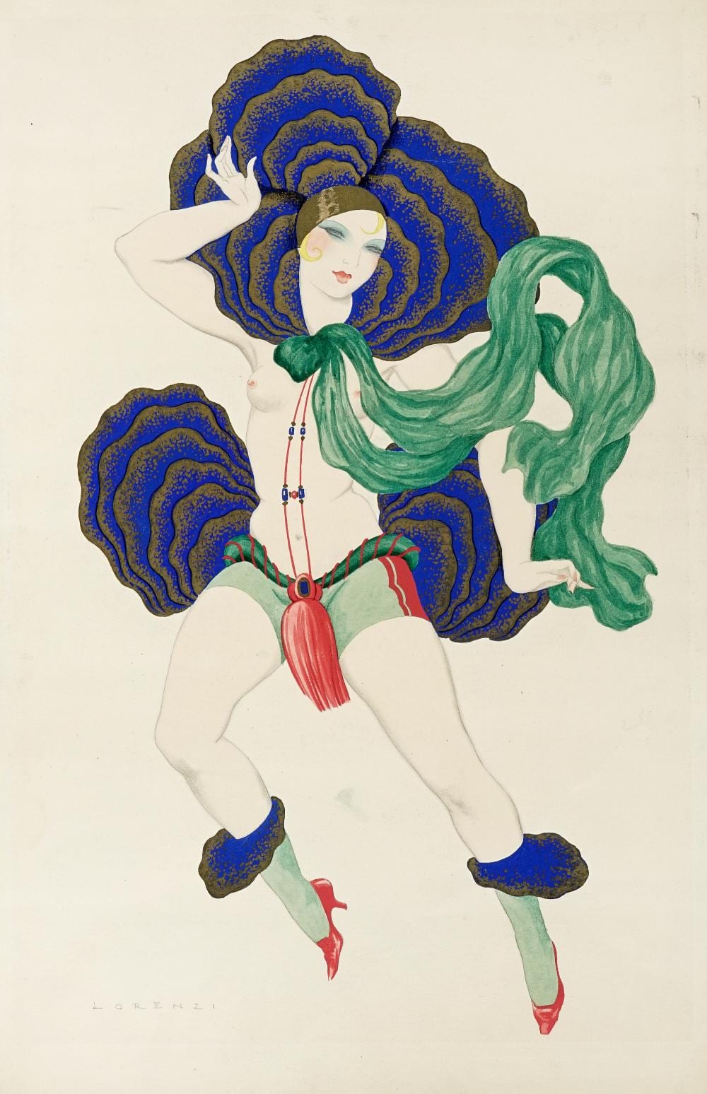 Alberto Fabio Lorenzi comparable auction result: alberto fabio lorenzi danzatrice bozzetto per costume teatrale