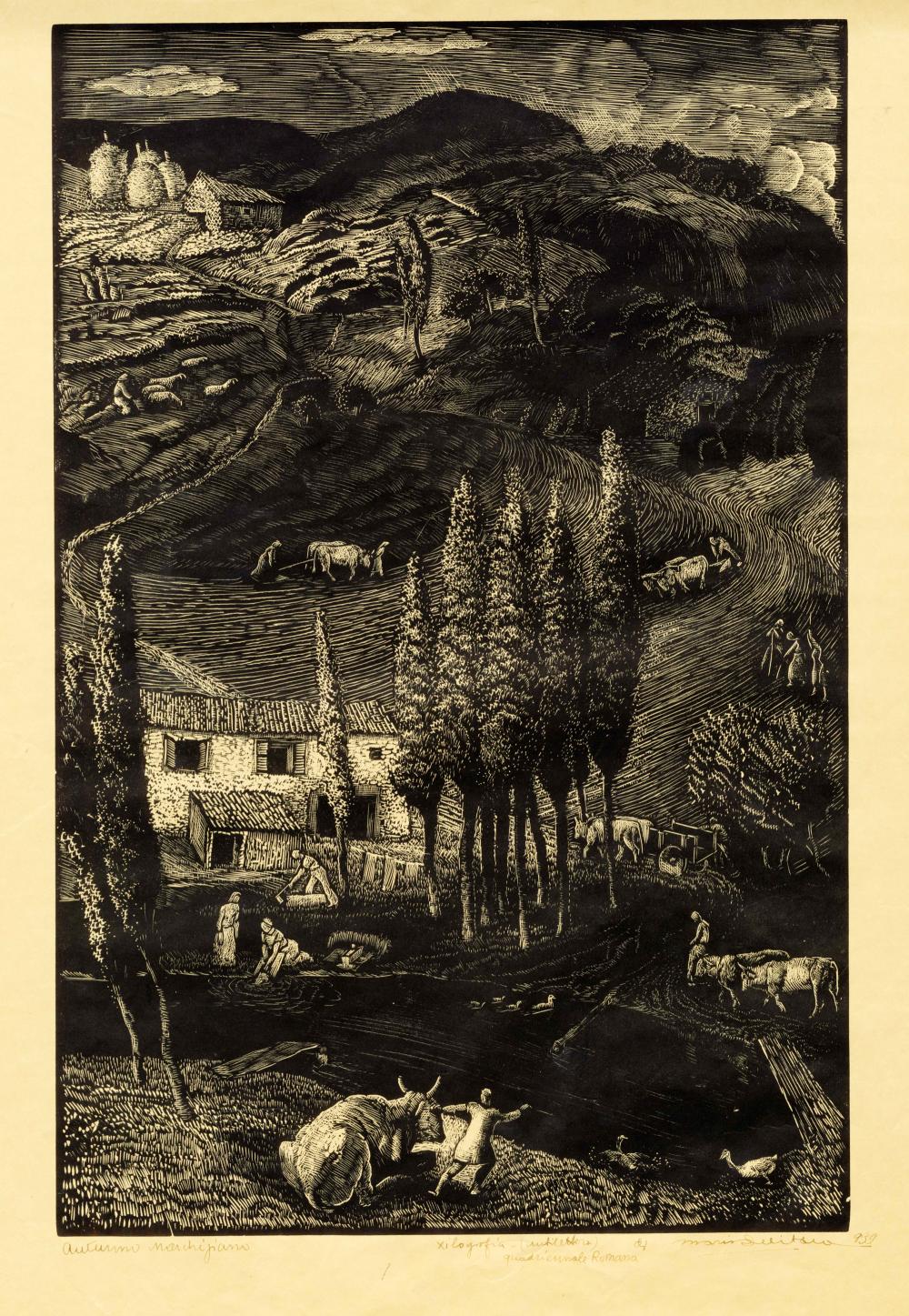 Mario Delitala comparable auction result: mario delitala lotto composto di 2 incisioni 1921 39