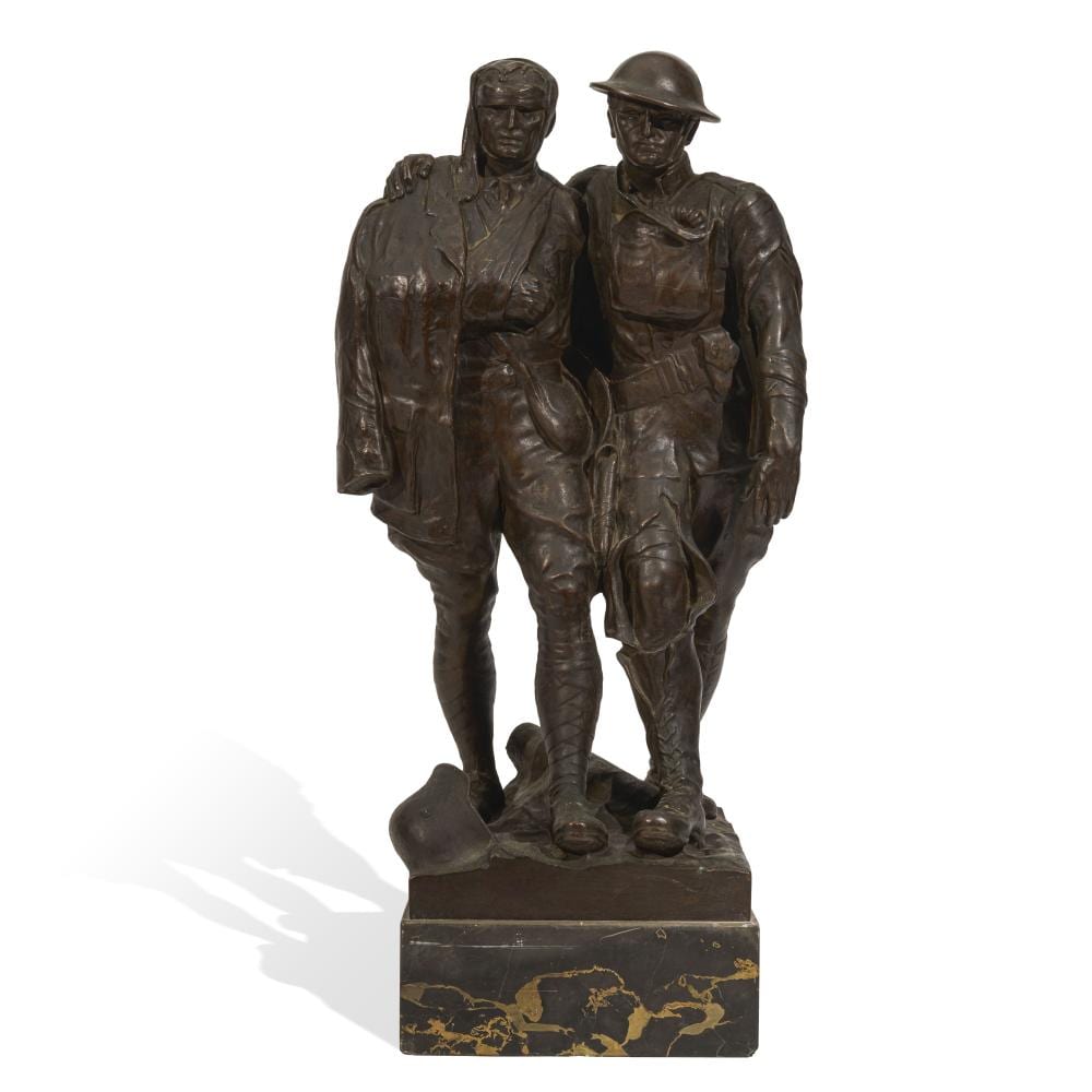 Robert Ingersoll Aitken comparable auction result: robert ingersoll aitken 1878 1949 comrades in arms brothers in arms 20 in high conceived in 1919 and cast circa 1920
