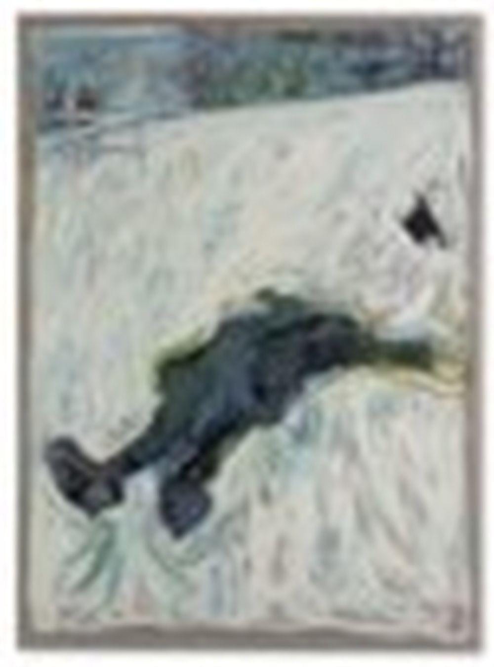 Billy Childish comparable auction result: billy childish b 1959 robert walser dead in the snow with nailed boots o