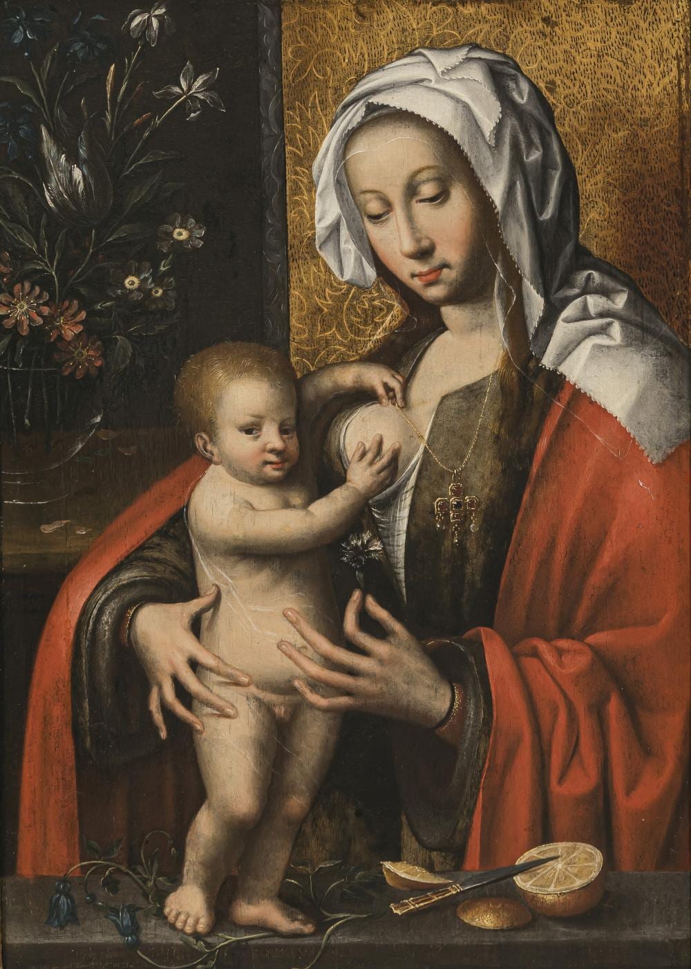Joos van Cleve comparable auction result: joos van cleve nachfolge 2nd half of the 16th century mary with the child