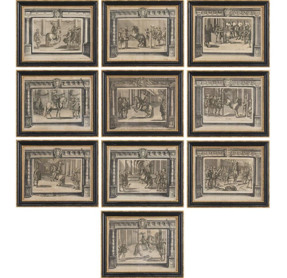 Crispijn de Passe comparable auction result: crispijn de passe circa 1594 1670 ten plates from antoine de pluvinel l instruction du roy en l exercice de monter cheval 1625