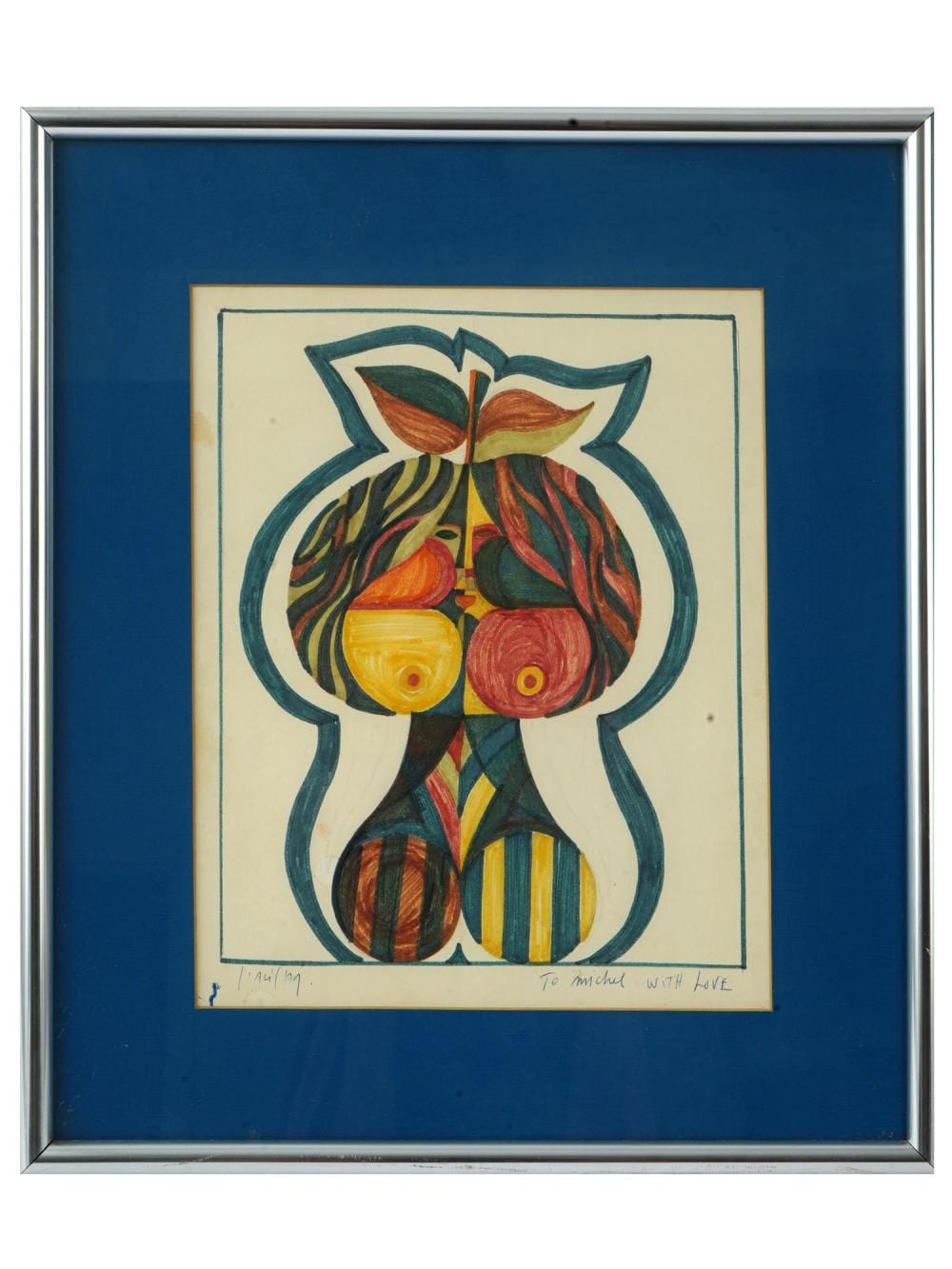 Simon Avissar comparable auction result: israeli apple mixed media painting by simon avissar
