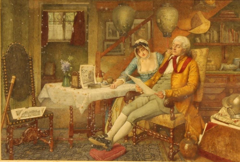 james dromgole linton 1840 1916 the connoisseur watercolour 36cm x 53cm · Bamfords Auctioneers and Valuers Ltd · 2024-04-30 James Dromgole Linton comparable auction result: james dromgole linton 1840 1916 the connoisseur watercolour 36cm x 53cm