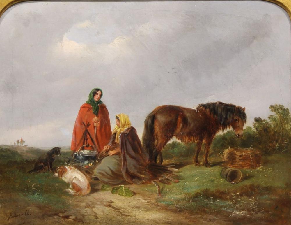 John Duvall comparable auction result: john duvall 1816 1892 gypsy camp signed dated oil on canvas 35 5cm 46cm