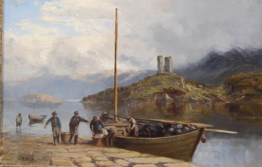 James Whaite comparable auction result: james whaite fl 1876 1896 unloading the catch signed oil on panel 24 5cm x 36 5cm