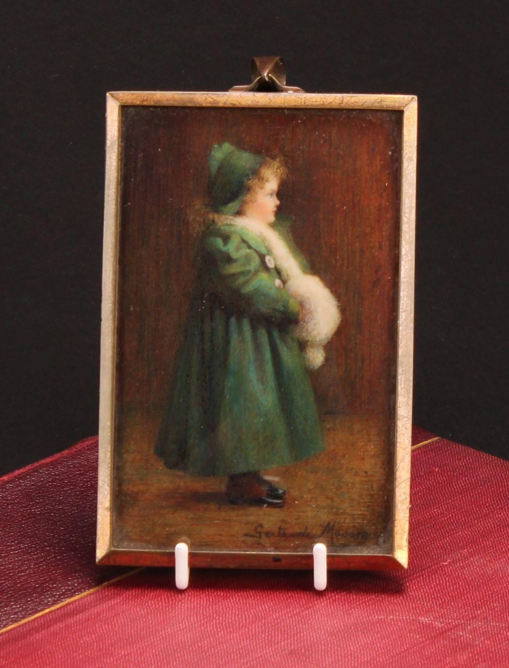 Gertrude Massey comparable auction result: gertrude massey british 1868 1957 profile portrait miniature on ivory eva daughter of mrs gertrude massey 9cm x 6cm ivory submission reference qy3t3uug