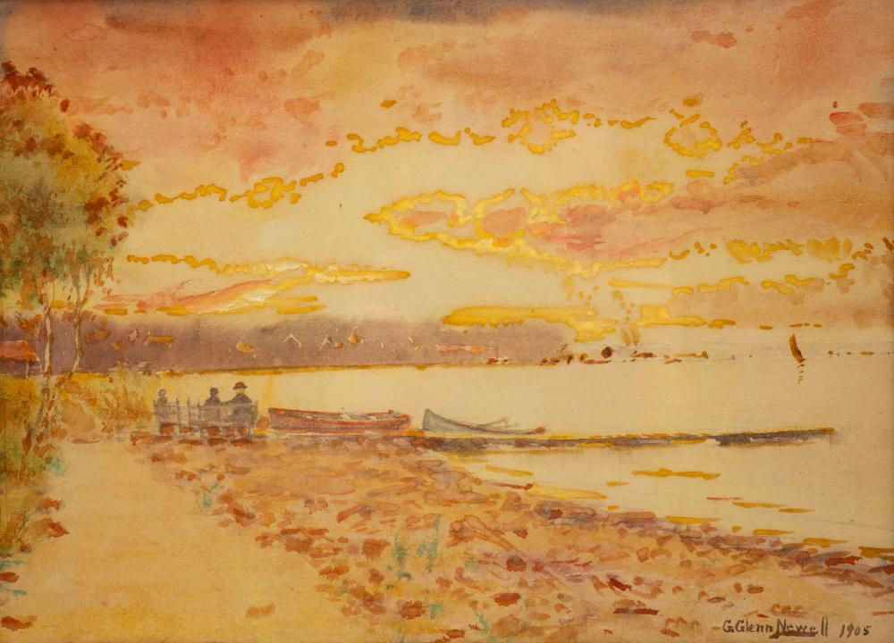 George Glenn Newell comparable auction result: george glenn newell 1870 1947 lakeside landscape