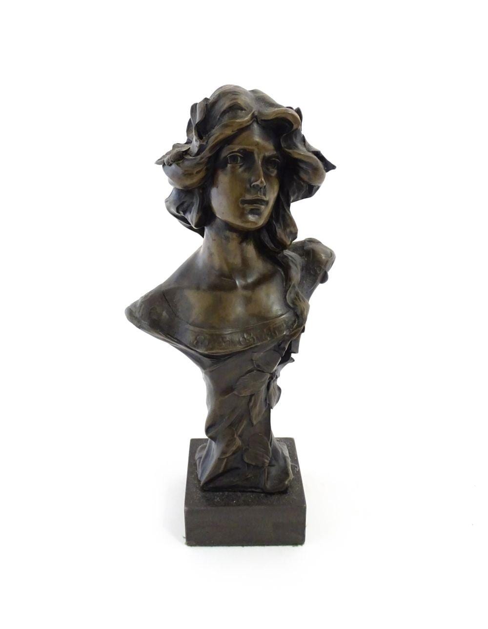 Emma A. Nordell comparable auction result: a 20thc cast bust depicting an young lady in the art nouveau style after em