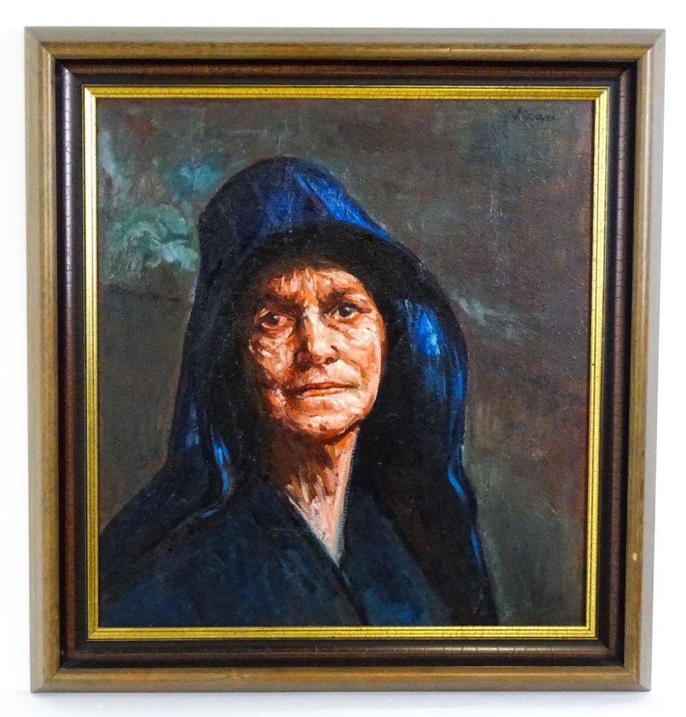 Andrew Vicari comparable auction result: andrew vicari 1932 2016 oil on board mourning woman a portrait of a cl