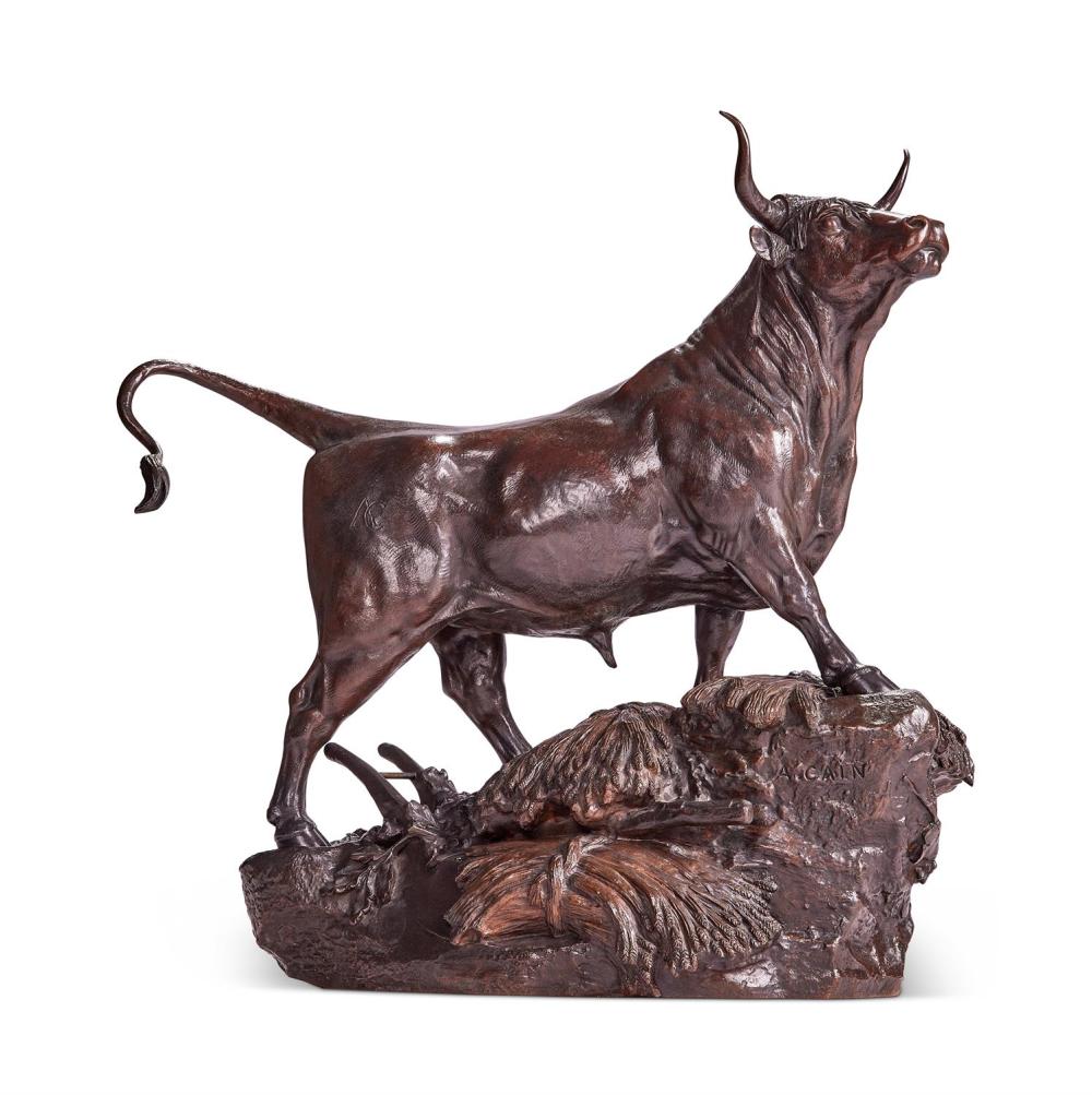 Auguste-Nicolas Cain comparable auction result: auguste nicolas cain french 1821 1894 a large bronze figure of a bull late 19th century