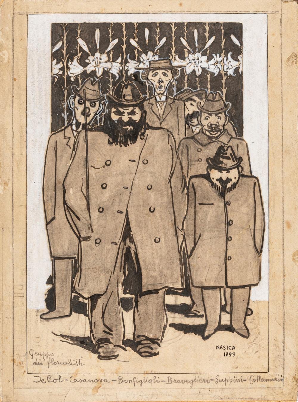 Augusto Majani comparable auction result: nasica augusto majani floralists group 1899