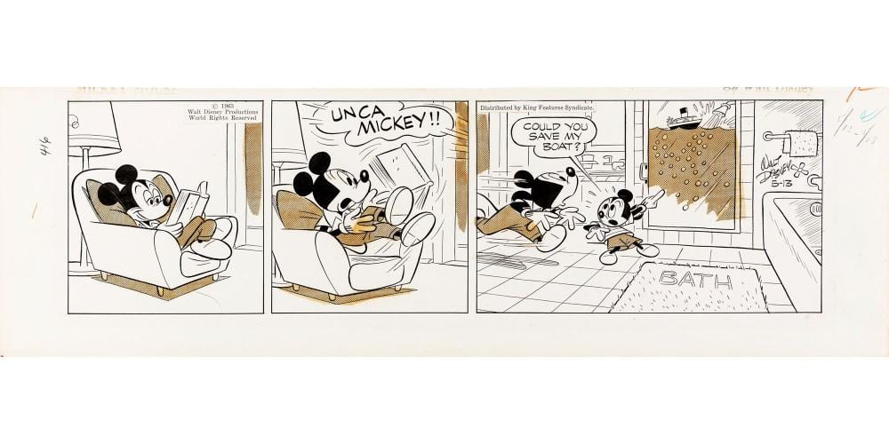 Floyd Gottfredson comparable auction result: floyd gottfredson mickey mouse 1963