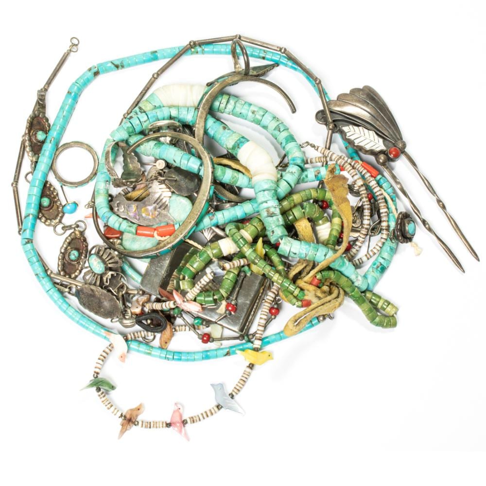 A collection of turquoise and silver jewelry sold by Clars Auctions, lot 2853 — auction record photograph