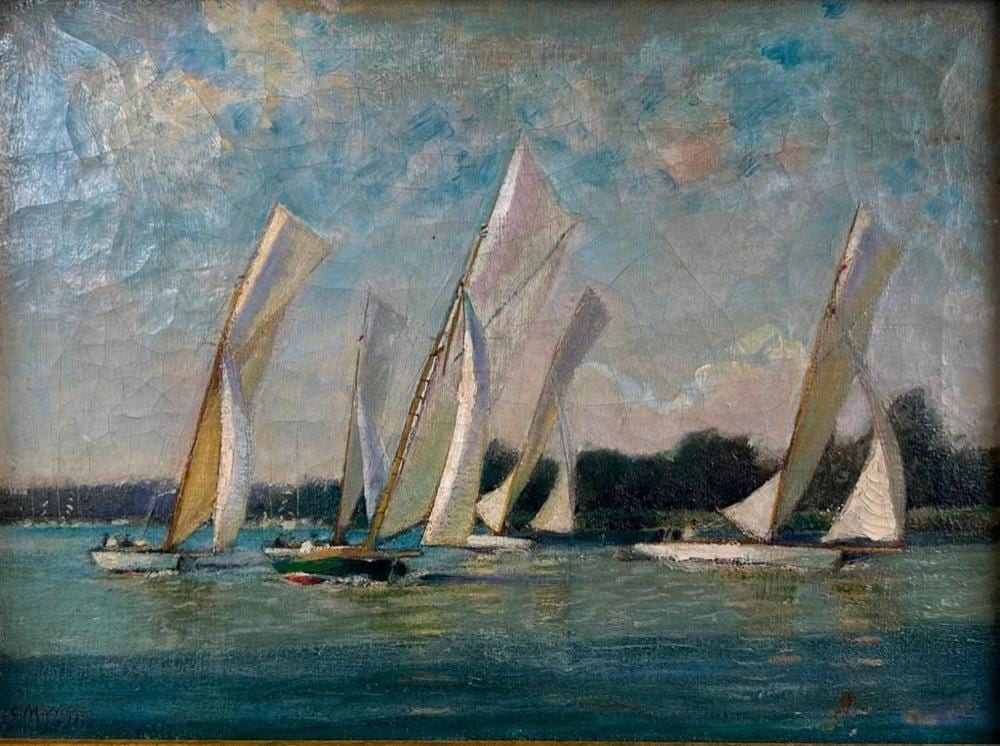 Charles Mayes Wigg comparable auction result: charles mayes wigg oil sailing the broads norfolk
