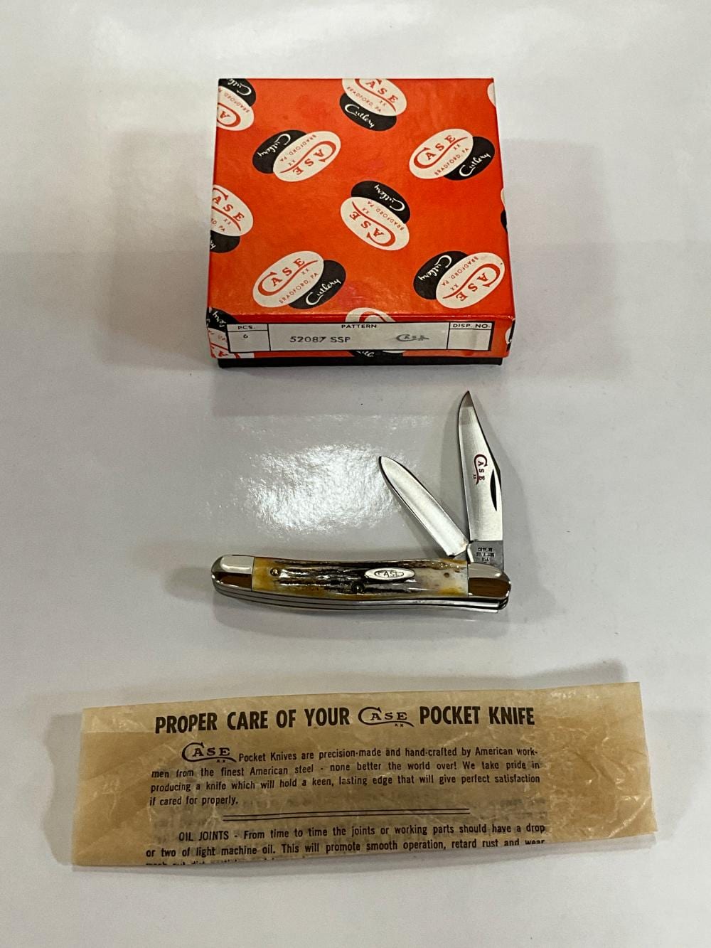NOS RED LETTER STAG HANDLE CASE XX POCKET KNIFE sold by Appalachian Trading Post & Auction Company, lot 240 — auction record photograph