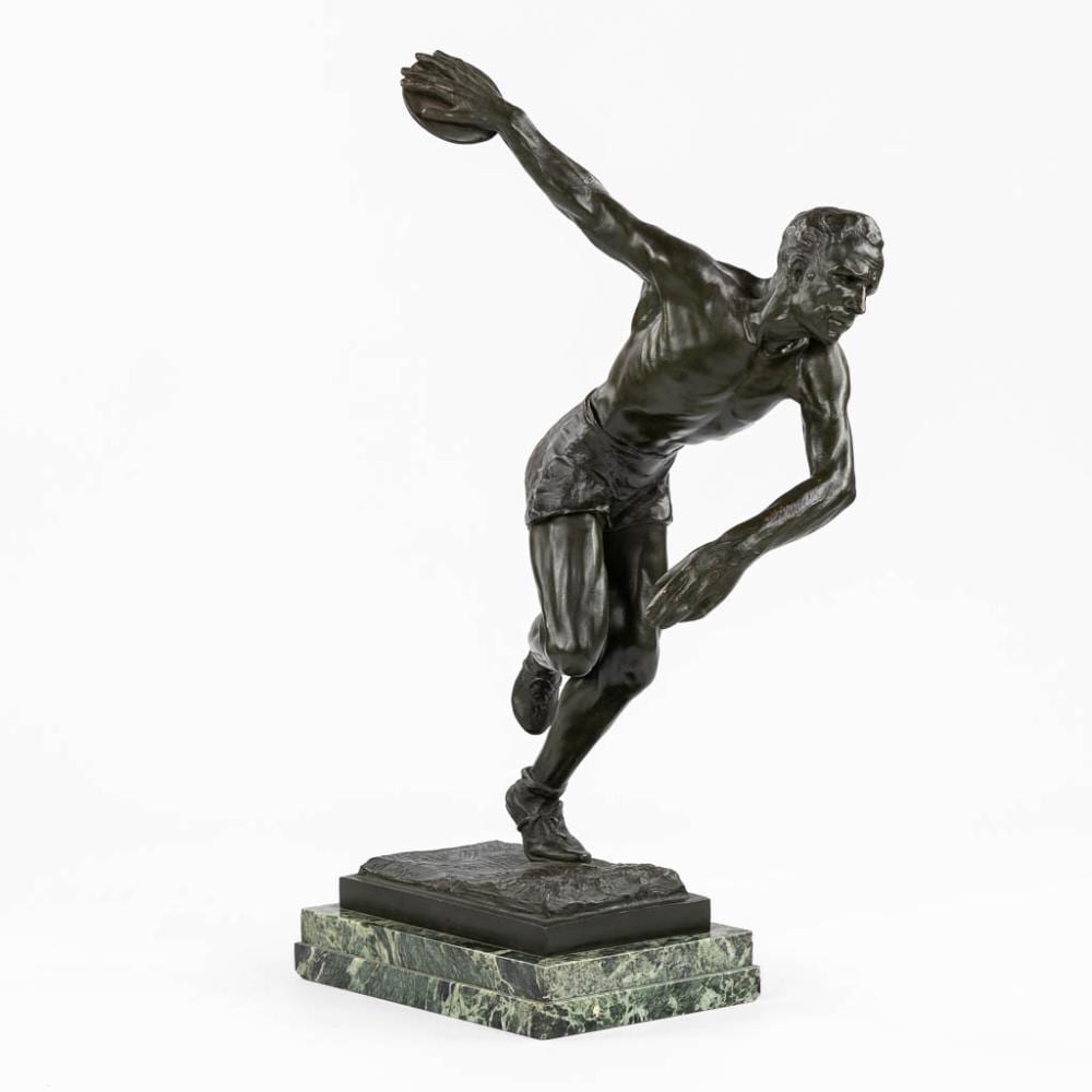 Sylvain Norga comparable auction result: sylvain norga 1892 1968 discus thrower l 30 x w 48 x h 83 cm