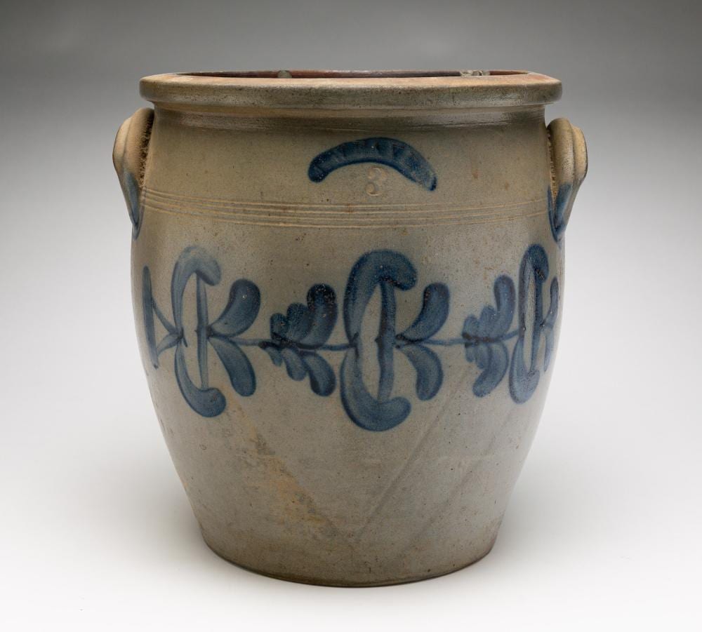 Thomas Weaver comparable auction result: j weaver beaver pa freehand decorated three gallon stoneware jar