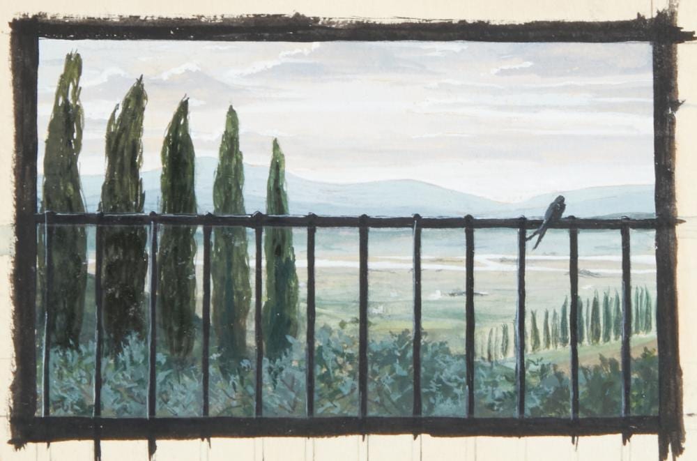 Fulco di Verdura comparable auction result: fulco di verdura italian 1898 1978 l ultima rondine the last swallow gouache on paper sight 2 1 8 x 3 1 2in 5 4 x 8 9cm