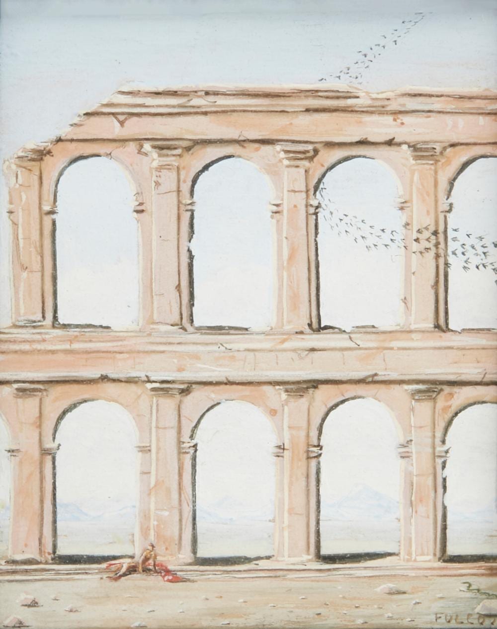 Fulco di Verdura comparable auction result: fulco di verdura italian 1898 1978 view of the colosseum gouache on paper sight 2 1 2 x 2in 6 4 x 5 1cm
