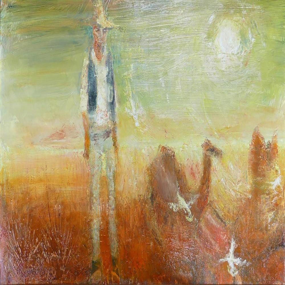 keith michell 1928 2015 oil painting of cowboy figure on desert scene 75cm x 100cm · Potteries Auctions · 2024-05-10 Keith Michell comparable auction result: keith michell 1928 2015 oil painting of cowboy figure on desert scene 75cm x 100cm