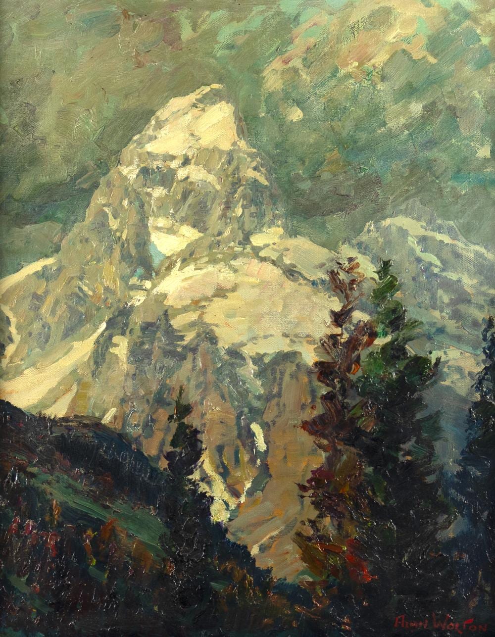 alan wolton 1934 the grand · Jackson Hole Art Auction · 2024-05-18 Alan Wolton comparable auction result: alan wolton 1934 the grand