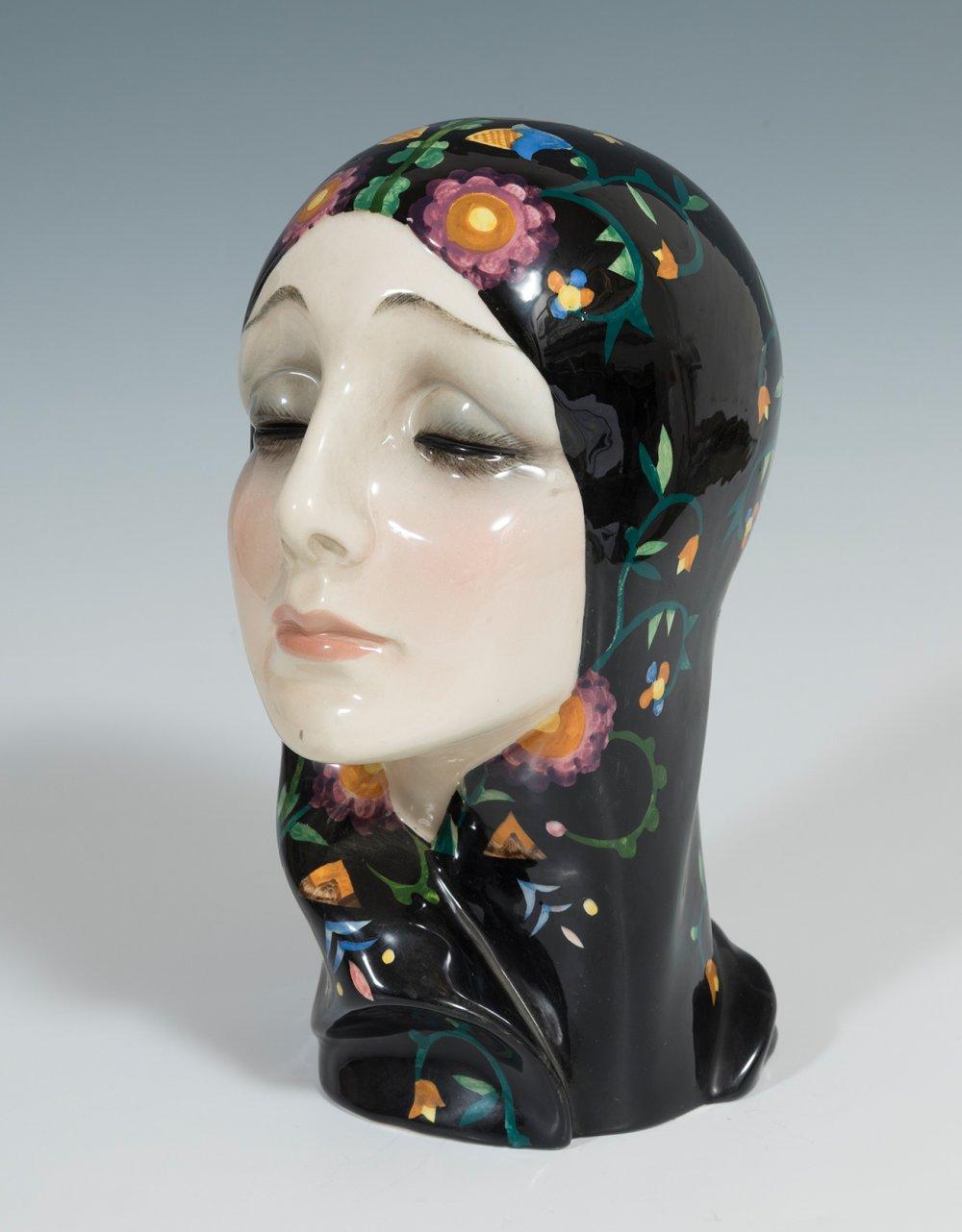 Sandro Vacchetti comparable auction result: sandro vacchetti italy 1889 1976 for essevi turin c 1939 bust of a lady glazed and glazed earthenware it has slight flaws in the chin signed and dated on the base