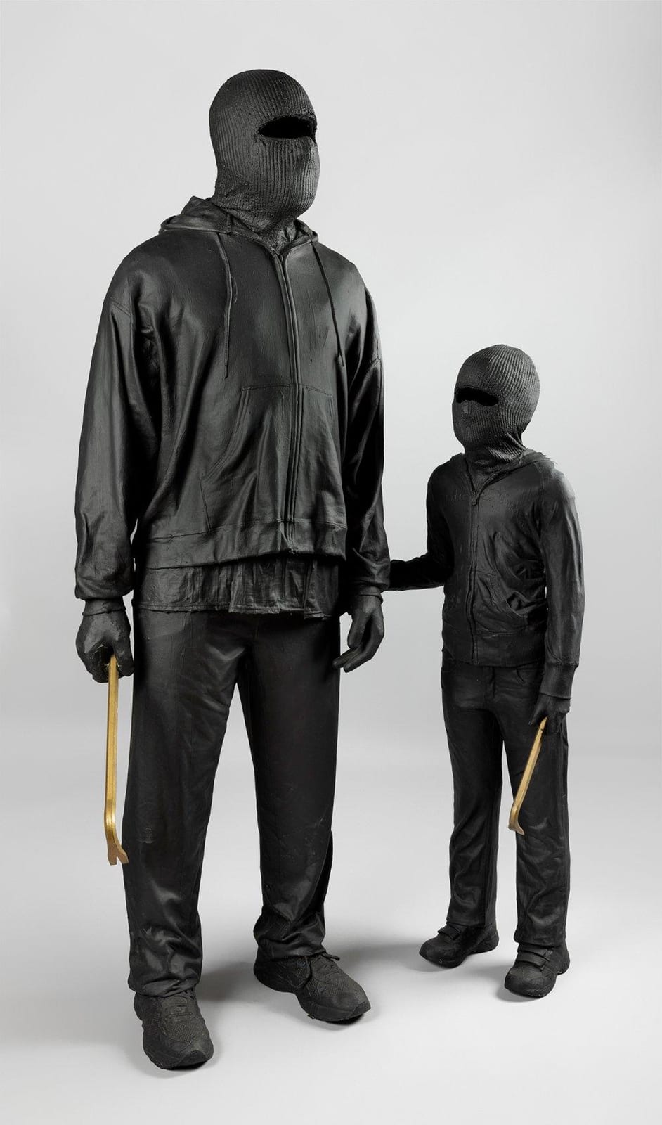 Mark Jenkins comparable auction result: mark jenkins virginia 1970 like father like son 2017 pair of mixed media sculptures