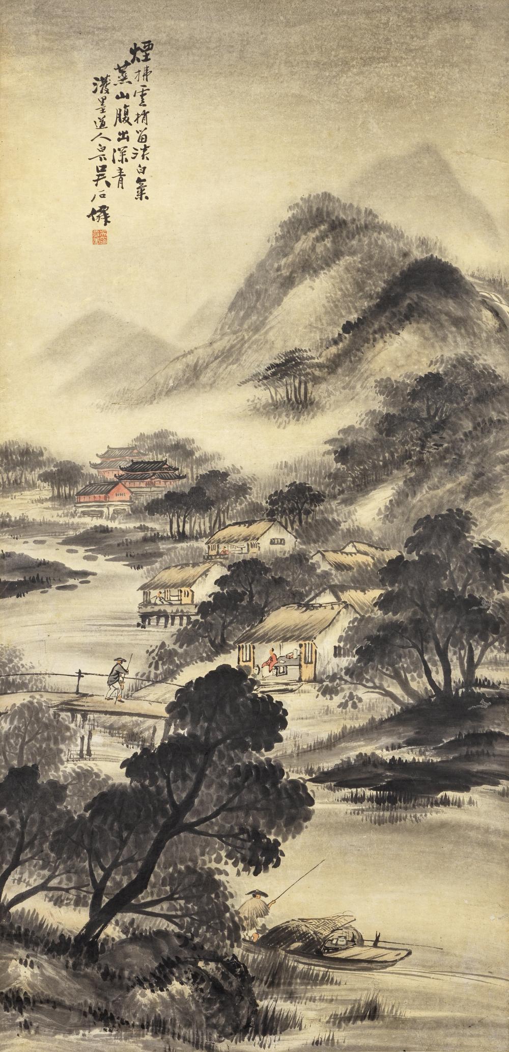 Shixian Wu comparable auction result: wu shixian 1845 1916 landscape