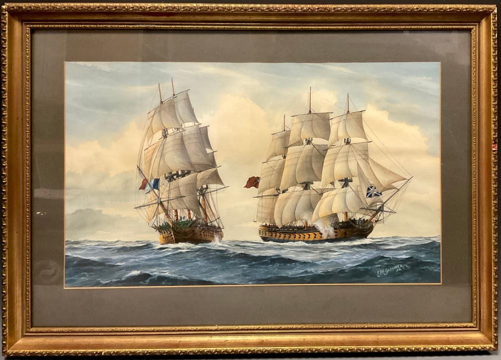 Frank Joseph Henry Gardiner comparable auction result: frank joseph henry gardiner british b 1942 british battle ship and man