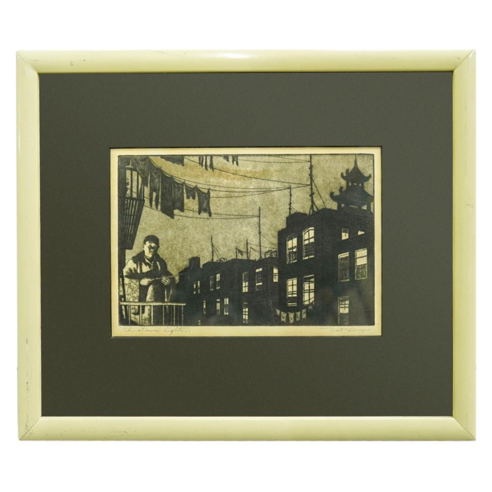 Nat Levy comparable auction result: nat levy 1896 1984 chinatown lights etching