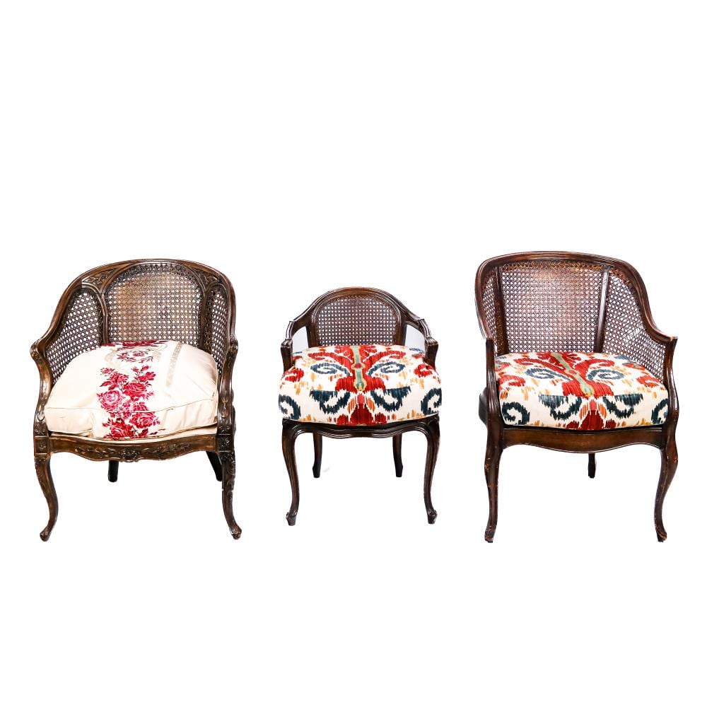 Three Antique Walnut Cane Chairs sold by Roland Auctions NY, lot 371 — auction record photograph