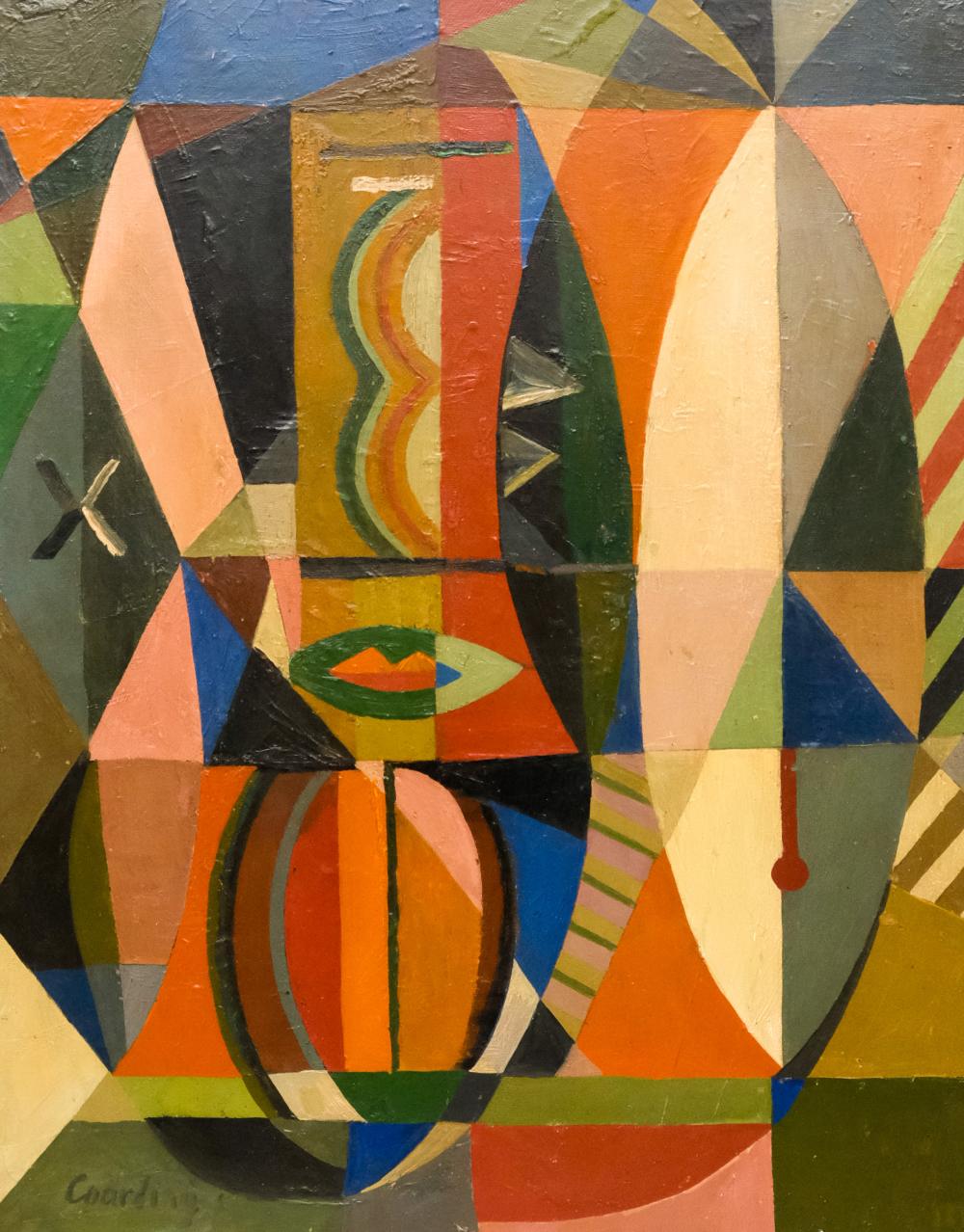Gerald Coarding comparable auction result: gerald coarding abstract composition with lips