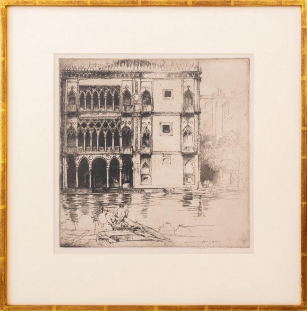 Donald Shaw MacLaughlan comparable auction result: donald shaw maclaughlan the ca d oro etching